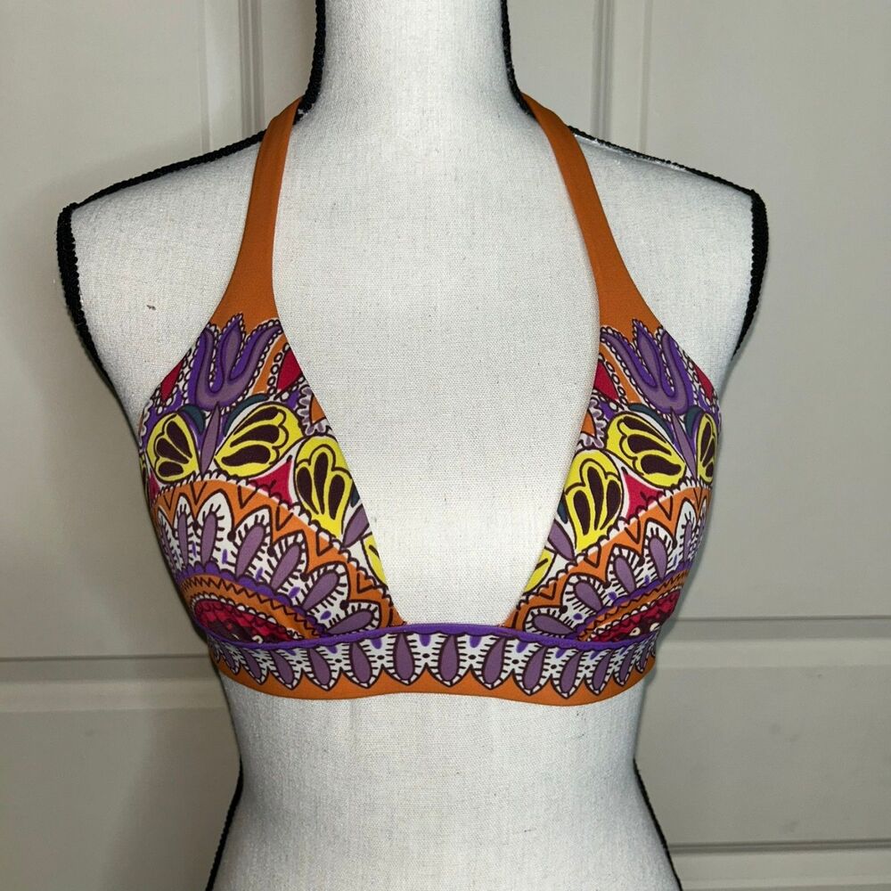 🟢 Victoria’s Secret Boho Print Halter Bikini Top Size S/P